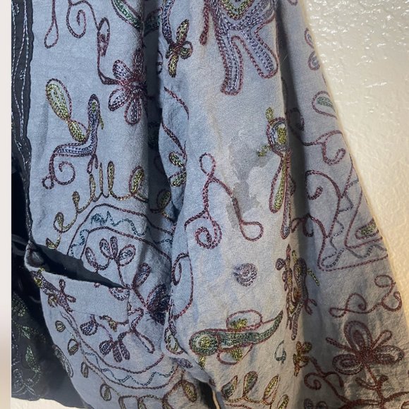⭐️ Embroidered Elephant Bird Stitched Jacket India Hipster Hippie Chic Sweater - Picture 3 of 5